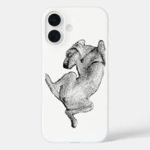 Upside Down and Unbothered – Dog Art Phone Case