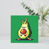 Upside-down avocado - Grappig Pixel Art Food Desig Kaart (Staand voorkant)