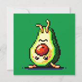 Upside-down avocado - Grappig Pixel Art Food Desig Kaart (Voorkant)