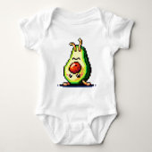 Upside-down avocado - Grappig Pixel Art Food Desig Romper (Voorkant)