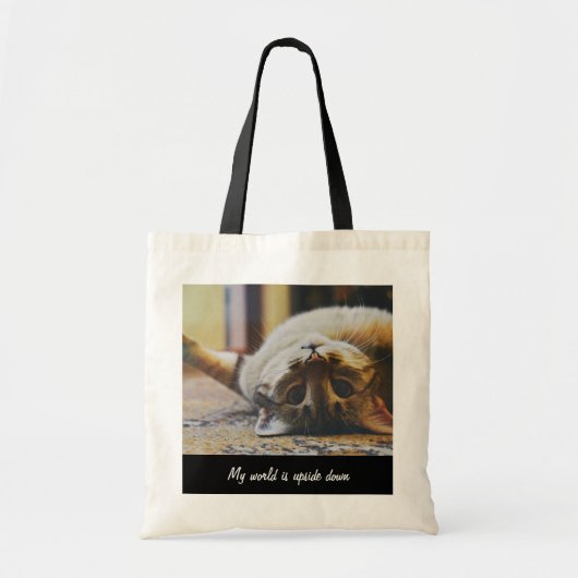 Upside Down Cat Canvas tas - Leuk & Speels Ontwerp (Voorkant)