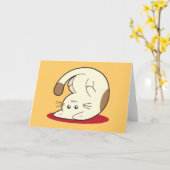 Upside Down Cat Kaart (Gele Bloem)