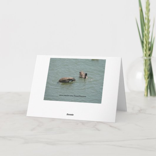 Upside Down Goose, Verjaardag Kaart (Achterkant)