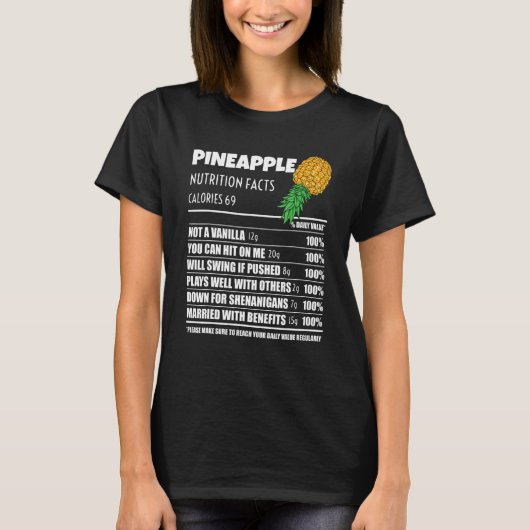 Upside Down Pineapple Pineapple Nutrition Facts Sw T-shirt (Voorkant)