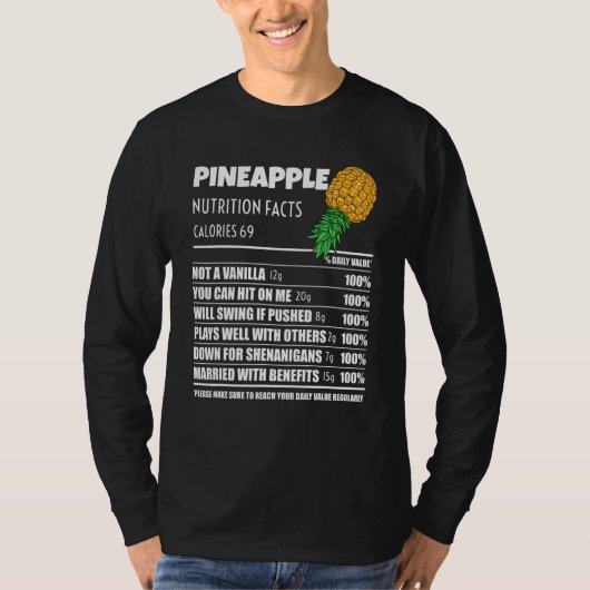 Upside Down Pineapple Pineapple Nutrition Facts Sw T-shirt (Voorkant)