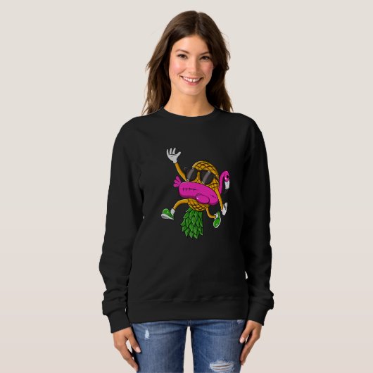 Upside Down Pineapple Swinger Flamingo for Men Wom Trui (Voorkant volledig)