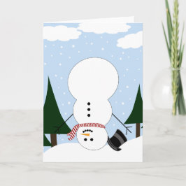 Upside Down Snowman Feestdagen Kaart