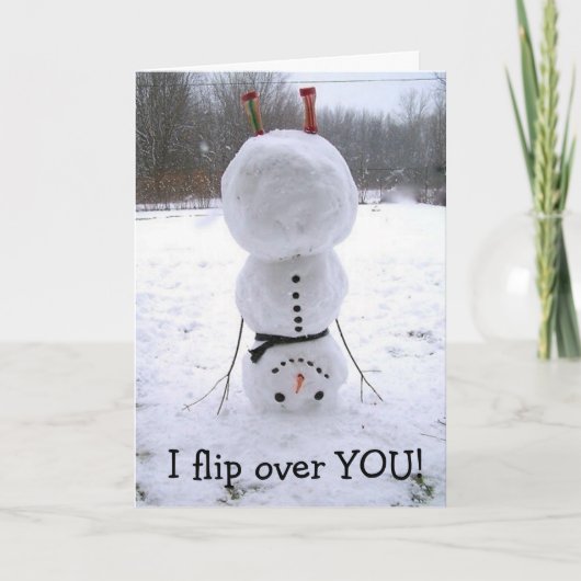 *UPSIDE DOWN SNOWMAN* FLIPS VOOR JE VERJAARDAG KAART (Voorkant)