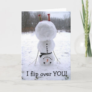 *UPSIDE DOWN SNOWMAN* FLIPS VOOR U BIEDDAG KAART