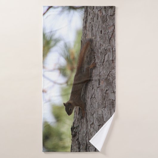 Upside Down Squirrel Bath Towel Badhanddoek (Badhanddoek)