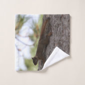 Upside Down Squirrel Towel Set Bad Handdoek (Wasdoekje)