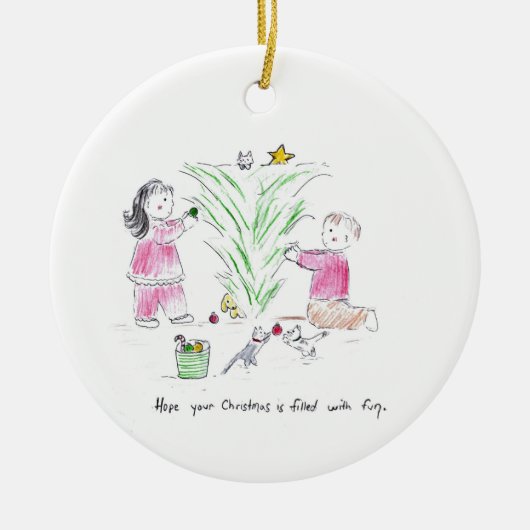 upsidedown_christmas keramisch ornament (Voorkant)