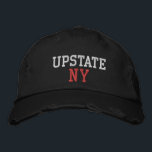 UPSTATE NY Wit en Rood op Zwart Stijl Geborduurde Pet<br><div class="desc">UPSTATE NY Wit en Rood geborduurd op Zwart stijl distressed cotton pet. Borduurwerk is aanpasbaar aan andere kleurkeuzes door de knop "Ontwerp bewerken" te selecteren. Je kunt ook de kleur van het pet kiezen op de hoofdobjectpagina.</div>
