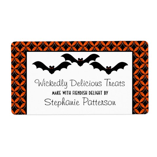 Uptown Glam Bats Halloween Baking Labels (Voorkant)