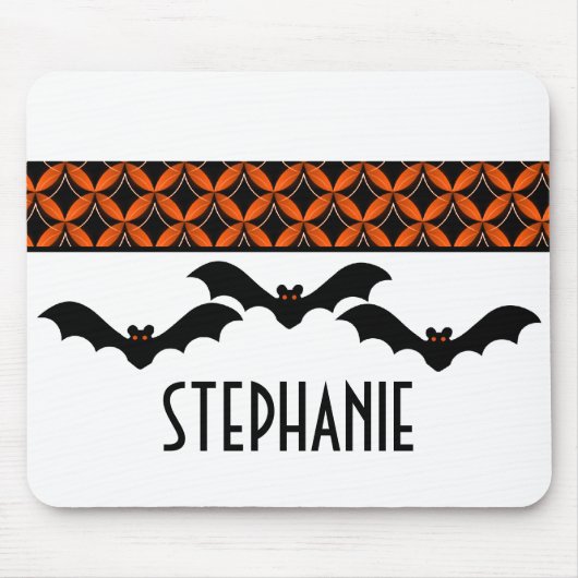 Uptown Glam Bats Halloween Mousepad Muismat (Voorkant)