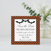 Uptown Glam Bats Halloween Save the Date Invite (Staand voorkant)