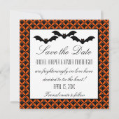 Uptown Glam Bats Halloween Save the Date Invite (Voorkant)