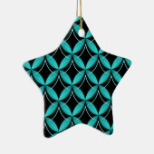 Uptown Glam Star Ornament, Turquoise Keramisch Ornament (Rechts)