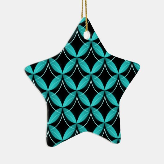 Uptown Glam Star Ornament, Turquoise Keramisch Ornament (Rechts)