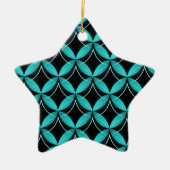 Uptown Glam Star Ornament, Turquoise Keramisch Ornament (Voorkant)
