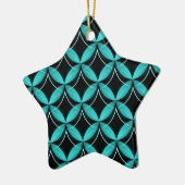 Uptown Glam Star Ornament, Turquoise Keramisch Ornament (Links)