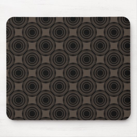 Uptown Trendy Circles Mousepad, Mocha Muismat (Voorkant)