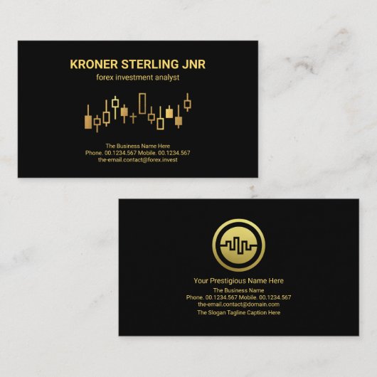 Uptrend Gold Stock Graph Financial Director Visitekaartje (Voorkant / Achterkant)