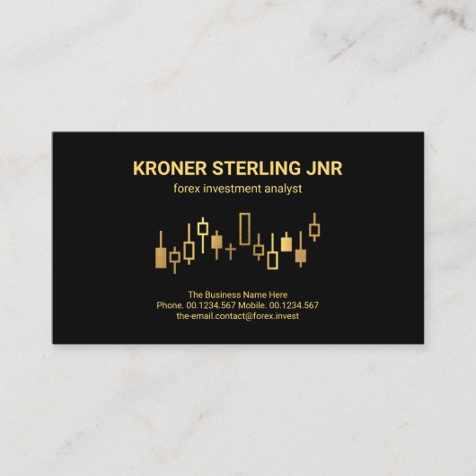 Uptrend Gold Stock Graph Financial Director Visitekaartje (Voorkant)
