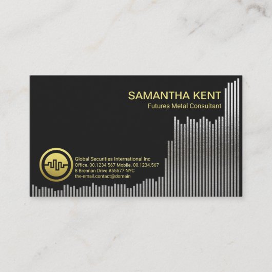 Uptrend Metal Futures Share Graph Financial Visitekaartje (Voorkant)