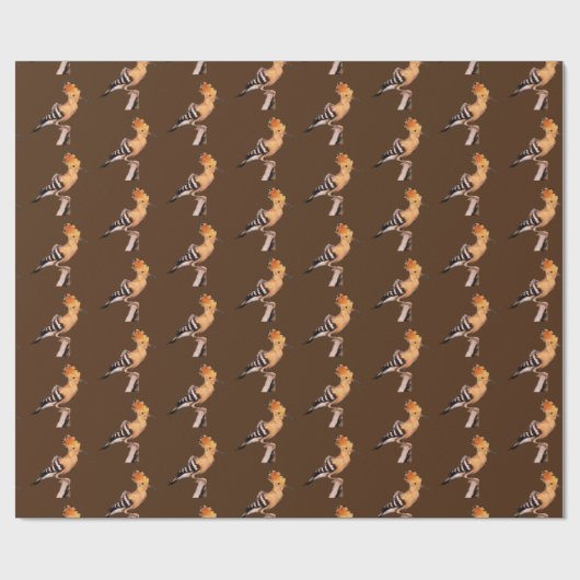 Upupa epops epops Tiled Pattern Cadeaupapier (Vlak)