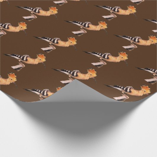 Upupa epops epops Tiled Pattern Cadeaupapier (Hoek)