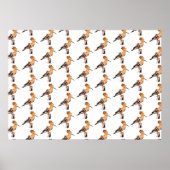 Upupa epops epops Tiled Pattern Poster (Voorkant)