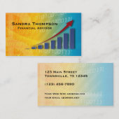 Upward Chart Blue Yellow Financial Advisor Visitekaartje (Voorkant / Achterkant)