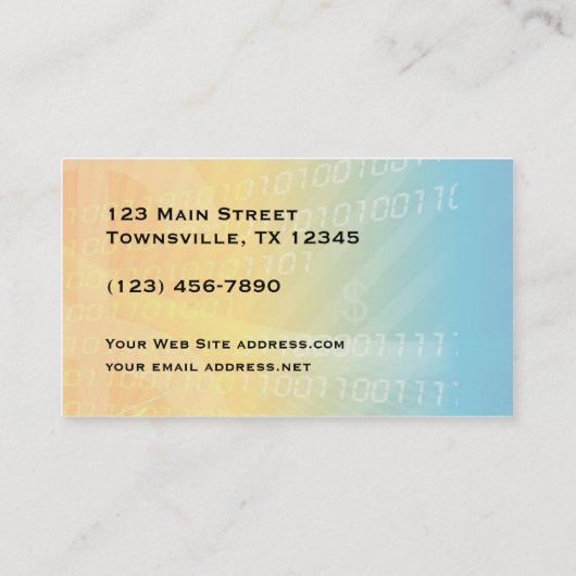 Upward Chart Blue Yellow Financial Advisor Visitekaartje (Achterkant)