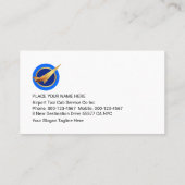 Upwards Airlift Plane Flying Airport Visitekaartje (Achterkant)