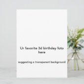 "Ur fav. 3d 'verjaardagsfoto's hier' Uitnodiging (Staand voorkant)