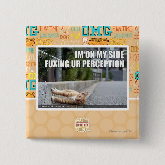 Ur Perception Vierkante Button 5,1 Cm (Voorkant)