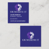 UR WORTH IT Reference Card Blue Square Aanbevelingskaartje (Voorkant / Achterkant)
