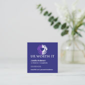 UR WORTH IT Reference Card Blue Square Aanbevelingskaartje (Staand voorkant)