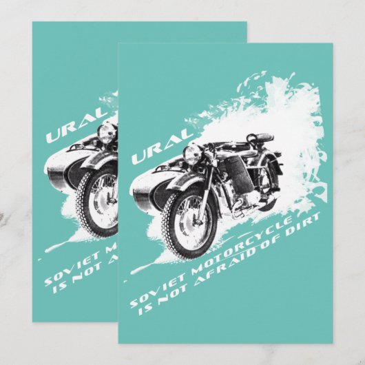 Ural Motorcycle With Sidecar Is Not Afraid Of Dirt Kaart (Voorkant / Achterkant)