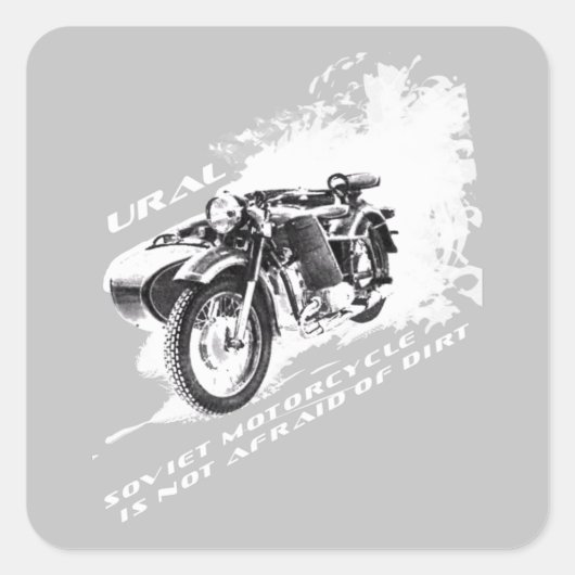 Ural Motorcycle With Sidecar Is Not Afraid Of Dirt Vierkante Sticker (Voorkant)