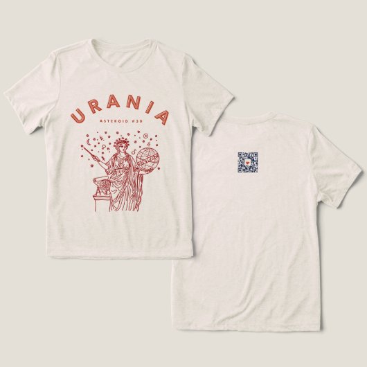 Urania Muse van Astrologie T-Shirt (Ontwerp Voorkant & Achterkant)