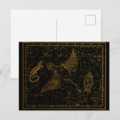 Urania's Mirror Celestial Map Gold en Black Briefkaart (Voorkant / Achterkant)