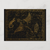 Urania's Mirror Celestial Map Gold en Black Briefkaart (Voorkant)