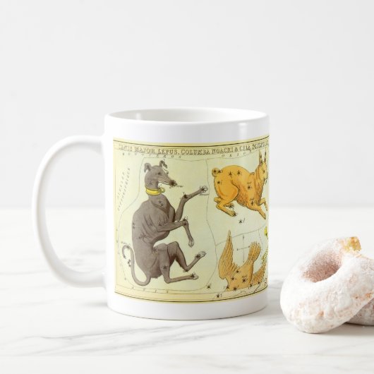 Urania's Mirror, sterrenkunde Hemelkaart Koffiemok (Met donut)