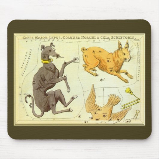 Urania's Mirror, sterrenkunde Hemelkaart Muismat (Voorkant)