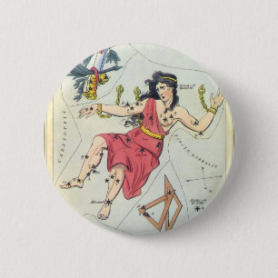 Urania's Mirror,  sterrenkunde Hemelkaart Ronde Button 5,7 Cm