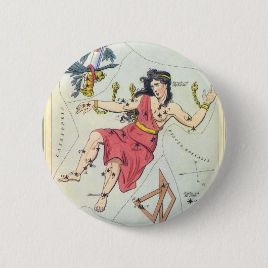 Urania's Mirror, sterrenkunde Hemelkaart Ronde Button 5,7 Cm (Voorkant)