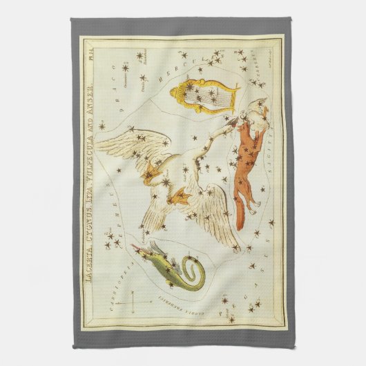 Urania's Mirror,  sterrenkunde Hemelkaart Theedoek (Verticaal)