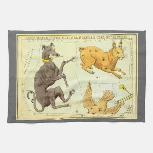 Urania's Mirror,  sterrenkunde Hemelkaart Theedoek (Horizontaal)